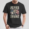 Jesus Is My Savior Trump Is My President 2024 American Flag T-Shirt Unique Gifts