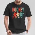 Jugador De Hockey Sobre Hielo Para Niños Retro Camiseta unisex Regalos divertidos