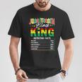 Junenth Black King Nutrition Facts Melanin African Men T-Shirt Unique Gifts