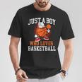 Just A Boy Who Loves Basketball Player Hoops T-Shirt Personalized Gifts