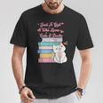 Just A Girl Who Loves Cats And Books Bookworm Cute Kitten T-Shirt Unique Gifts