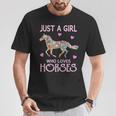 Just A Girl Who Loves Horses Horse Riding Girls Women T-Shirt Unique Gifts