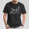 Just Married Wedding Couples Beach Vacation Honeymoon T-Shirt Personalized Gifts