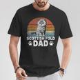 Katzenbesitzer Katzen Papa Retro Scottish Fold Dad T-Shirt Lustige Geschenke