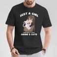 Kawaii Anime Solo Una Chica Que Realmente Ama El Anime Y Los Gatos Camiseta unisex Regalos divertidos