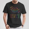 Kiss More Girls Lgbt Cute Lesbian Vintage Lips Pride Month T-Shirt Unique Gifts