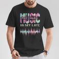 La Música Es Miida Ecualizador De Ondas Sonoras Dj Camiseta unisex Regalos divertidos