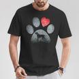 Labrador Retriever Paws Dog Lovers Red Heart Pet T-Shirt Unique Gifts