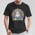 Laura Name Vorname Einhorn Regenbogen Personalisiert T-Shirt Lustige Geschenke