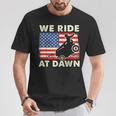 Lawn-Mower We Ride At Dawn Lawn Mowing Dad Gardening T-Shirt Unique Gifts