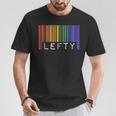 Lefty Left Handed Gay Pride Flag Barcode Queer Rainbow Lgbtq T-Shirt Unique Gifts