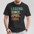 Legend Since April 2004 20Th Birthday Boy 20 Years Old T-Shirt Unique Gifts
