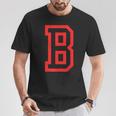 Letter B Large And Bold Outline In Red T-Shirt Unique Gifts