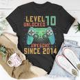 Level 10 Unlocked 10Th Birthday 10 Year Old Gamer Bday T-Shirt Personalized Gifts