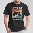 Level 8 Unlocked Video Gamer 8Th Birthday Vintage T-Shirt Unique Gifts