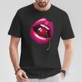 Lèvres Arc-En-Ciel Avec Cerise Dans La Bouche Nostalgie Des Années 80 T-Shirt Cadeaux drôles