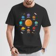 Lindo Sistema Solar De Planetas Coloridos Regalo Para Niños Camiseta unisex Regalos divertidos