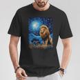 Lion Starry Night Van Gogh Style Graphic T-Shirt Funny Gifts