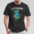 A Litigator Alligator Lover Law Justice Attorney Lawyer T-Shirt Unique Gifts