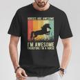Los Caballos Son Increíbles Yo Soy Impresionante Por Lo Tanto Soy Un Caballo Camiseta unisex Regalos divertidos