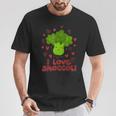 I Love Broccoli S T-Shirt Lustige Geschenke