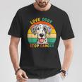 Love Dogs Stop Cancer Vintage Dog Dalmatien Cancer Awareness T-Shirt Unique Gifts