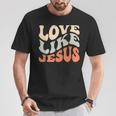 Love Like Jesus Retro Vintage Colours T-Shirt Lustige Geschenke