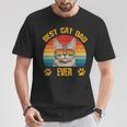 Lustige Katzeatertag Retrointage Papa Best Cat Dad Ever T-Shirt Lustige Geschenke