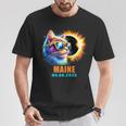 Maine Total Solar Eclipse 2024 Cat Solar Eclipse Glasses T-Shirt Unique Gifts