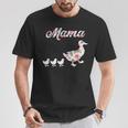 Mama Duck Mama Duck And 3 Ducklings Floral Mom Of 3 T-Shirt Unique Gifts