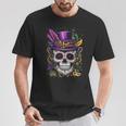 Mardi Gras Skull Top Hat Beads Mask New Orleans Louisiana T-Shirt Personalized Gifts