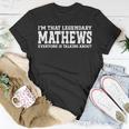 Mathews Surname Team Family Last Name Mathews T-Shirt Funny Gifts