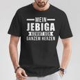 Mein Jebiga Herz Statement Schwarzes T-Shirt, Freizeitbekleidung mit Aufdruck Lustige Geschenke