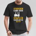 Men's Stapler Fahren Nur Die Beste Forklift Black T-Shirt Lustige Geschenke