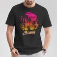 Miami 80S Summer Beach Palm Sunset T-Shirt Lustige Geschenke