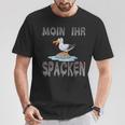 Moin Ihr Spacken Norden Seagull Flat German Slogan T-Shirt Lustige Geschenke