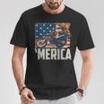 Motocross Racer Dirt Bike Merica American Flag T-Shirt Unique Gifts