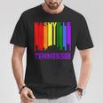 Nashville Tennessee Lgbtq Gay Pride Rainbow Skyline T-Shirt Unique Gifts