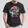 Neon-Colored Dinosaur In Cowgirl Or Cowboy Hat Cute T-Rex T-Shirt Funny Gifts