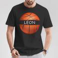 Neuheit Personalisierte Name Leon Sport Basketball T-Shirt Lustige Geschenke