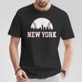 New York City Skyline Downtown Cityscape Baseball Sports Fan T-Shirt Unique Gifts