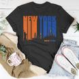 New York Orange & Blue Skyline Vintage Silhouette T-Shirt Unique Gifts