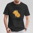 Niedliche Capibara Sprüche Capybara With Water Pig Blue T-Shirt Lustige Geschenke