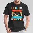 Nivel 6 Desbloqueado 6º Cumpleaños Gamer Regalos 6 Años Regalo Camiseta unisex Regalos divertidos