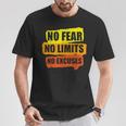 No Fear No Limits No Excuses Workout T-Shirt Unique Gifts