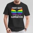 Not Gay But Very Supportive Lgbt Straight Bra Meme T-Shirt Unique Gifts