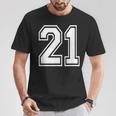 Number 21 Varsity Sports Team Jersey 21St Birthday 21 Years T-Shirt Unique Gifts