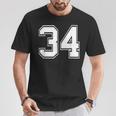 Number 34 Baseball Football Soccer Birthday T-Shirt Unique Gifts