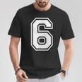 Number 6 Birthday Sports Player Team Numbered Jersey T-Shirt Unique Gifts