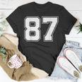 Number 87 Best Classic College American Varsity Style Font T-Shirt Unique Gifts
